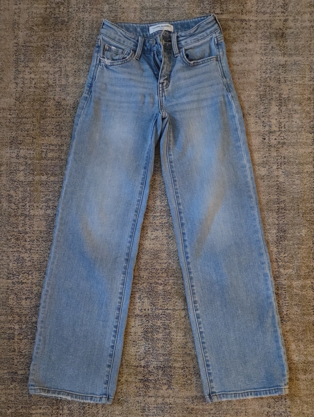 Girls Flying Monkey Blue Jean - Mid-Rise Wide Leg, Size 10